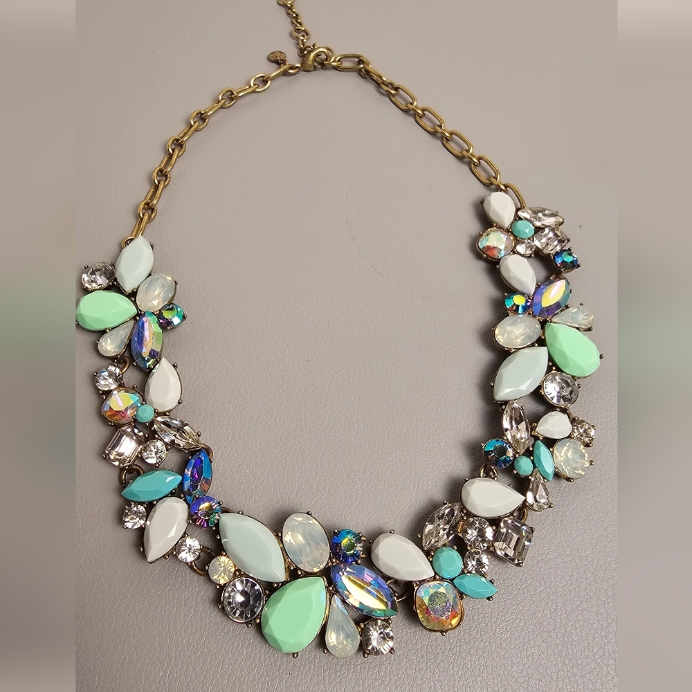 [J. Crew] Cluster Statement Necklace Mint Green, … - image 2